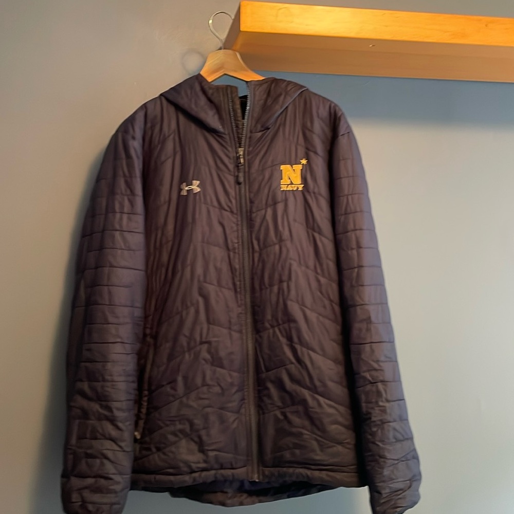 Under Armour Navy lightweight puffer jacket with hood